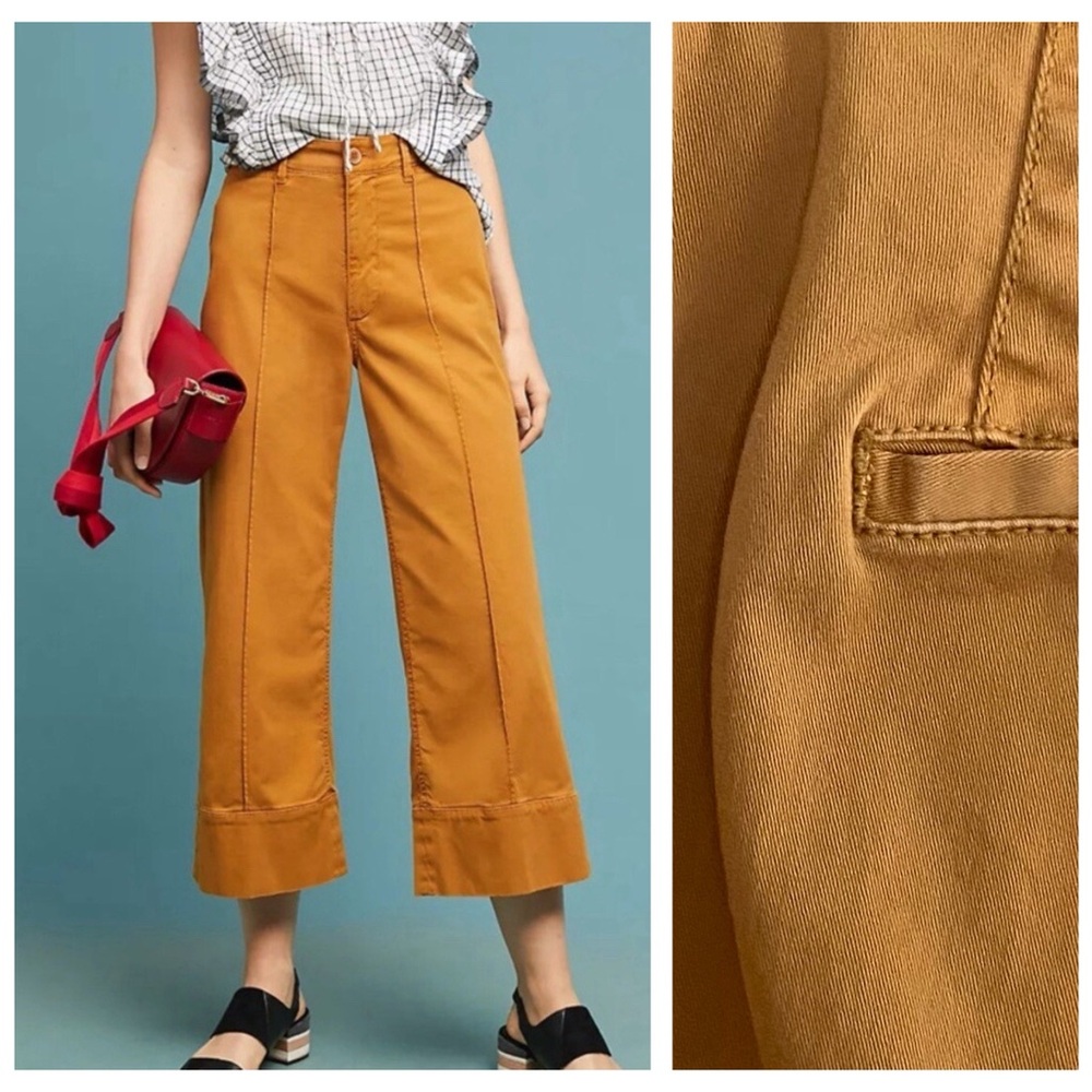 Anthropologie Golden Wide Leg Pants